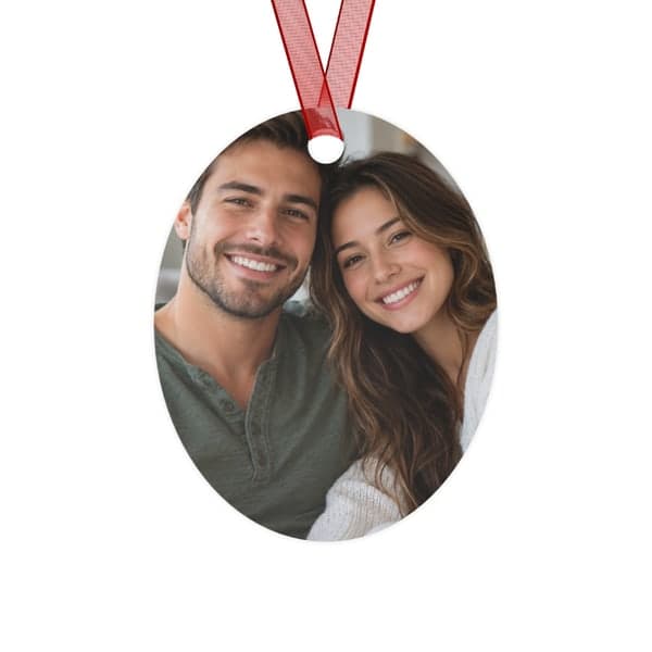Your Photo Ornament — Double-Sided Metal — Oval
