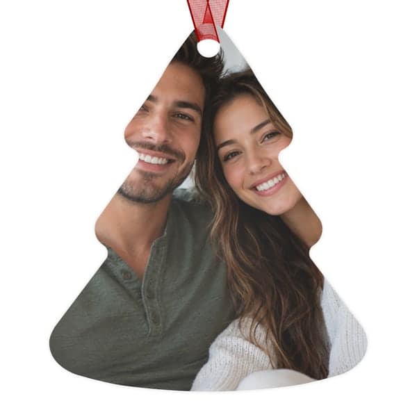 Your Photo Ornament — Double-Sided Metal — Christmas tree